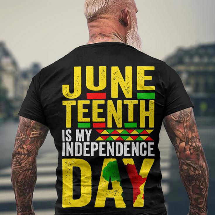 Juneteenth Is My Independence Day 1865 African American Men's Crewneck Short Sleeve Back Print T-shirt Gifts for Old Men