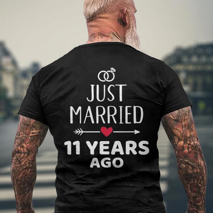 Just Married 11 Years Ago For 11Th Wedding Anniversary Men's Back Print T-shirt Gifts for Old Men