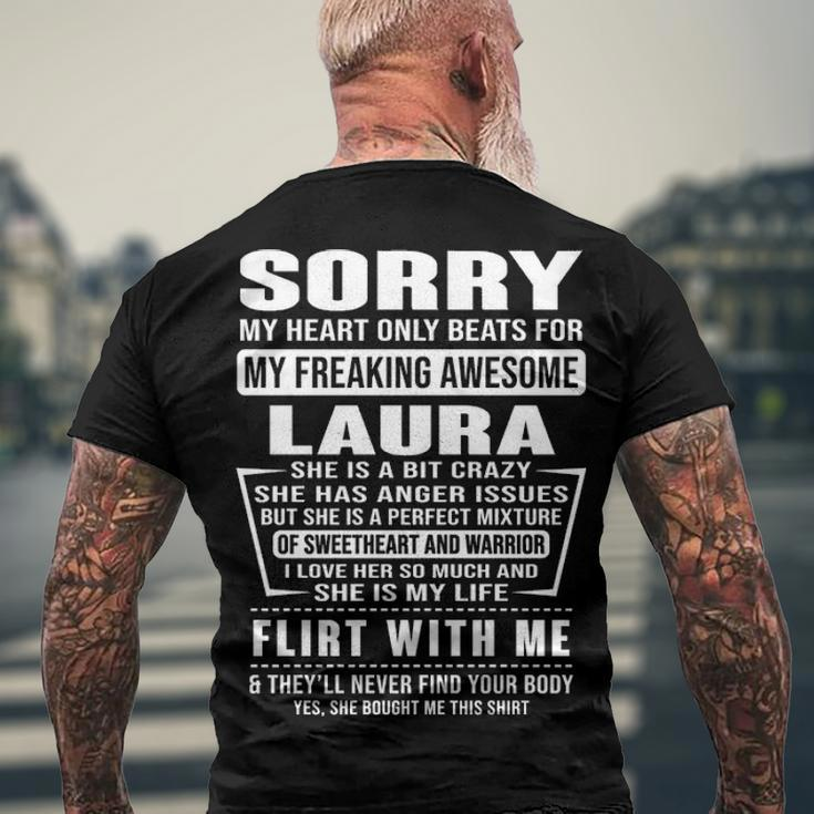 Laura Name Sorry My Heart Only Beats For Laura Men's T-Shirt Back Print Gifts for Old Men