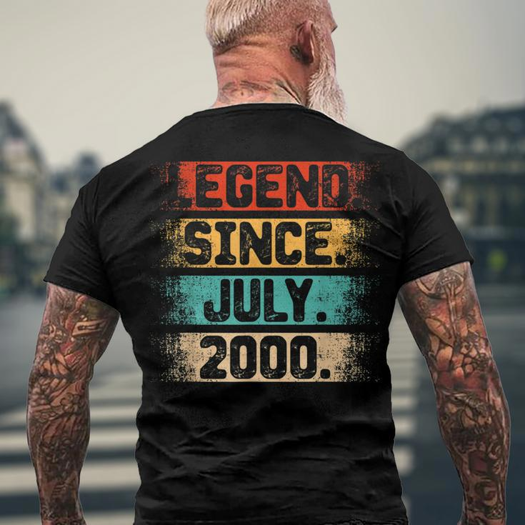 Legend Since July 2000 Vintage 22 Years Old 22Nd Birthday Men's T-shirt Back Print Gifts for Old Men