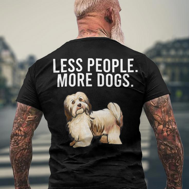Less People More Dogs Havanese Funny Introvert Men's Crewneck Short Sleeve Back Print T-shirt Gifts for Old Men