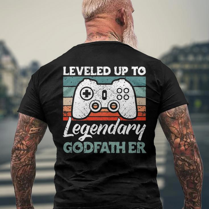 Mens Leveled Up To Legendary Godfather - Uncle Godfather Men's Back Print T-shirt Gifts for Old Men