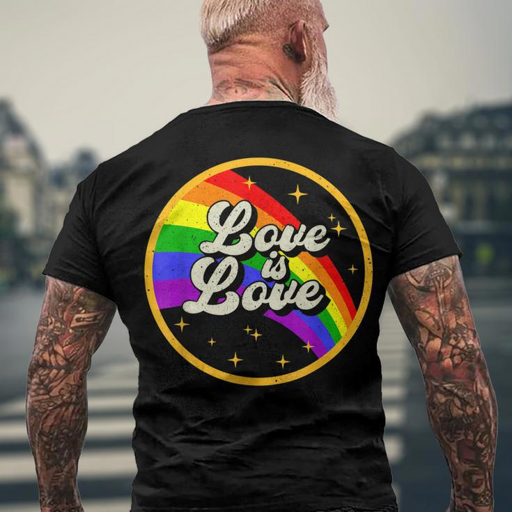 Love Is Love Rainbow Lgbt Gay Lesbian Pride Men's Back Print T-shirt Gifts for Old Men
