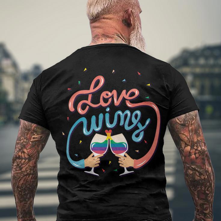 Love Wins 389 Trending Shirt Men's Crewneck Short Sleeve Back Print T-shirt Gifts for Old Men