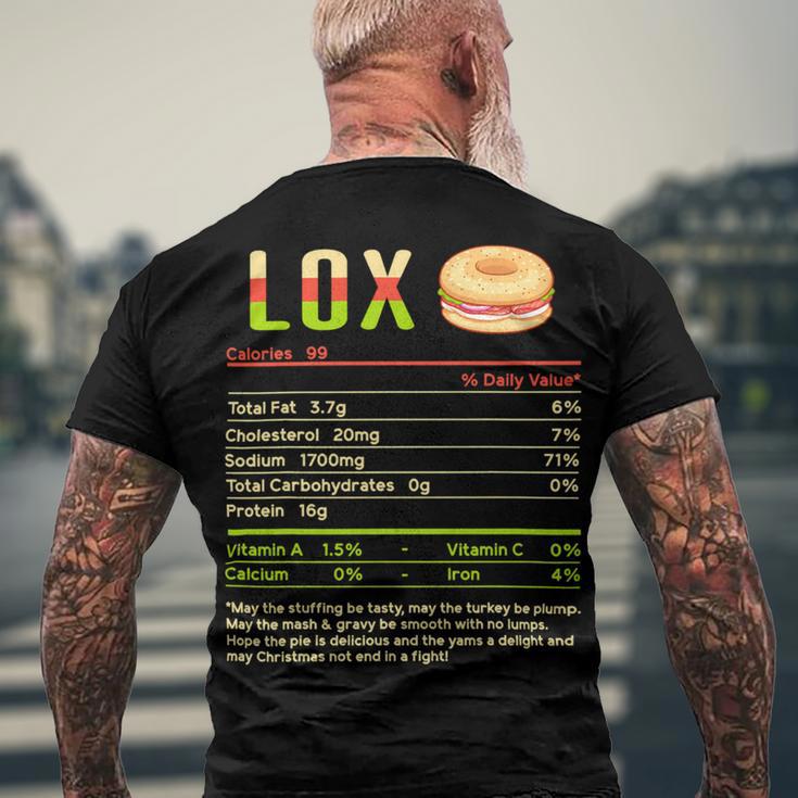 Lox Nutrition Facts Funny Christmas 12 Shirt Men's Crewneck Short Sleeve Back Print T-shirt Gifts for Old Men