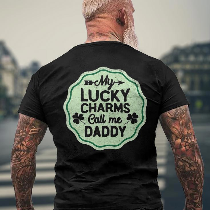 My Lucky Charms Call Me Daddy St Patricks Day Men's Back Print T-shirt Gifts for Old Men