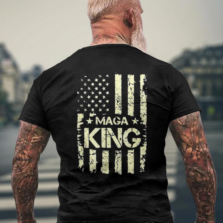 Maga King Make America Great Again Retro American Flag Men's Back Print T-shirt Gifts for Old Men