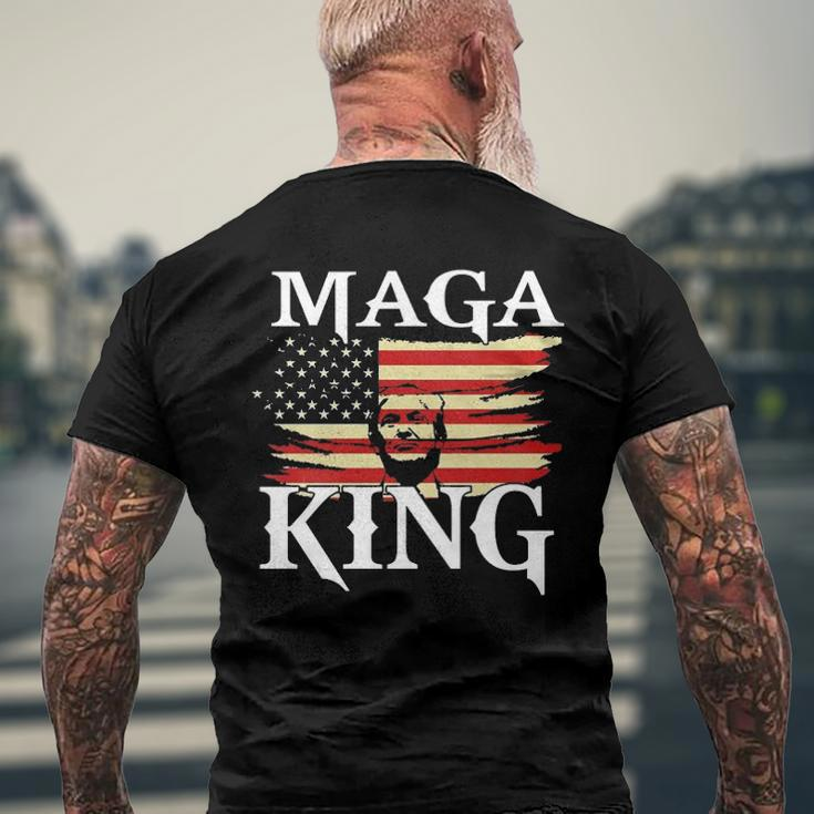 Maga King American Patriot Trump Maga King Republican Men's Back Print T-shirt Gifts for Old Men
