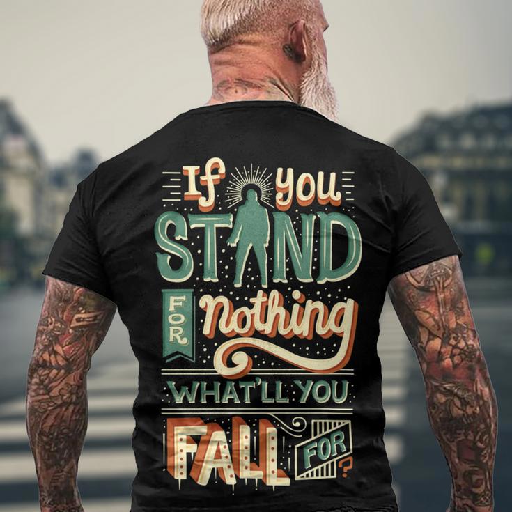 Make A Stand 477 Trending Shirt Men's Crewneck Short Sleeve Back Print T-shirt Gifts for Old Men