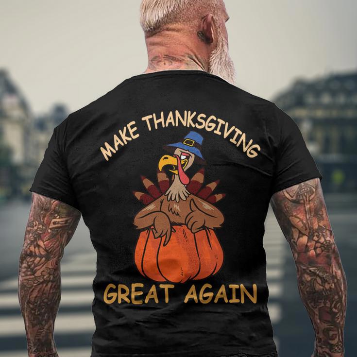 Make Thanksgiving Great Again Funny 1 Shirt Men's Crewneck Short Sleeve Back Print T-shirt Gifts for Old Men