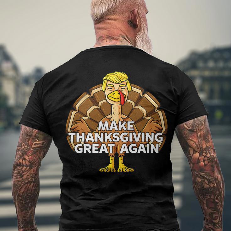 Make Thanksgiving Great Again Funny 3 Shirt Men's Crewneck Short Sleeve Back Print T-shirt Gifts for Old Men