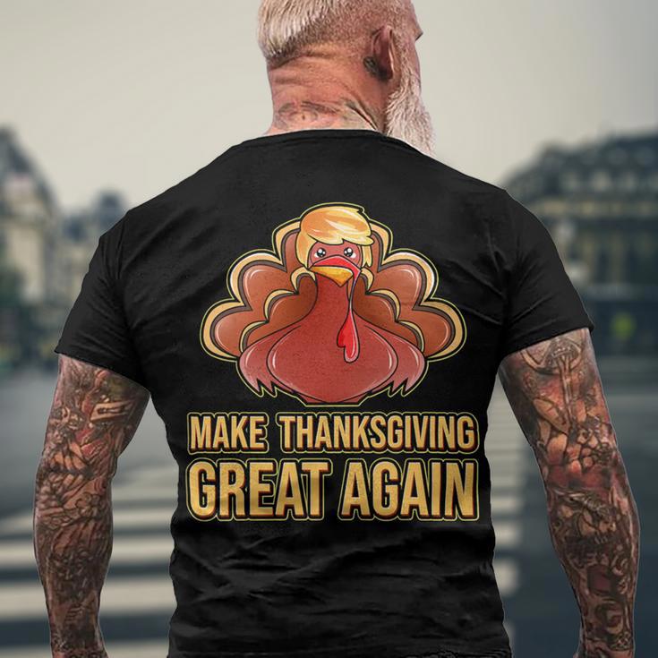 Make Thanksgiving Great Again Trump 907 Shirt Men's Crewneck Short Sleeve Back Print T-shirt Gifts for Old Men