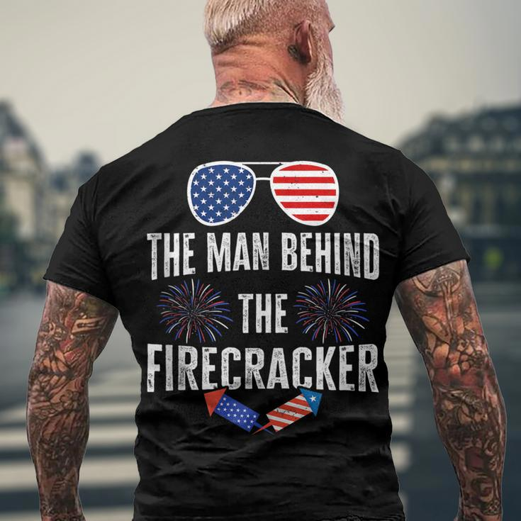 Mens The Man Behind The Firecraker 4Th Of July Pregnancy Dad Men's T-shirt Back Print Gifts for Old Men