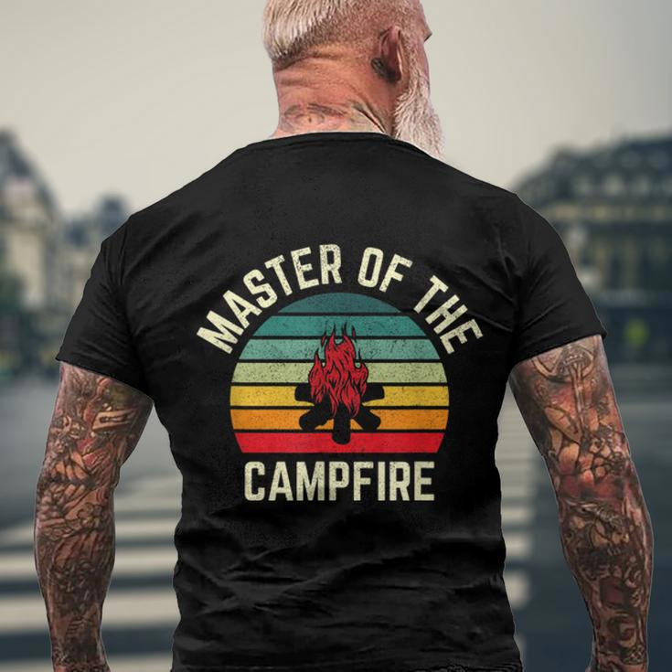 Master Of The Campfire Vintage Camping Men's Crewneck Short Sleeve Back Print T-shirt Gifts for Old Men