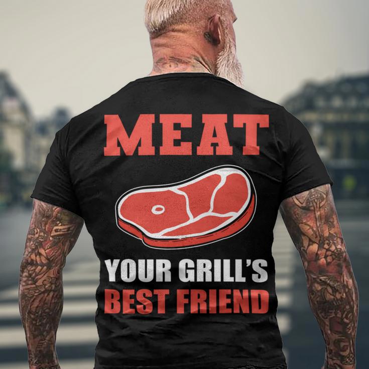 Meat Your Grill’S Best Friend Butcher Chef Cook Bbq Men's Crewneck Short Sleeve Back Print T-shirt Gifts for Old Men