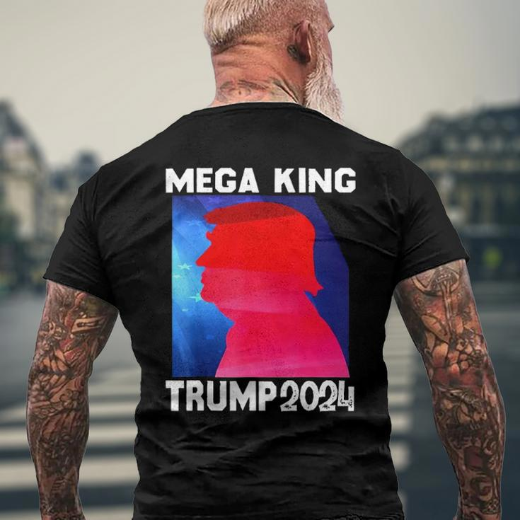 Mega King Usa Flag Proud Ultra Maga Trump 2024 Anti Biden Men's Back Print T-shirt Gifts for Old Men