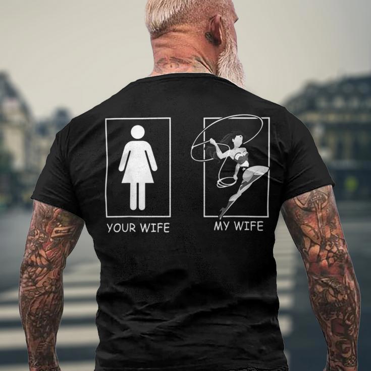 Mens My Wife Vs Your Wife Funny Husband Men Groom Present Sleeveless Top 269 Trending Shi Men's Crewneck Short Sleeve Back Print T-shirt Gifts for Old Men