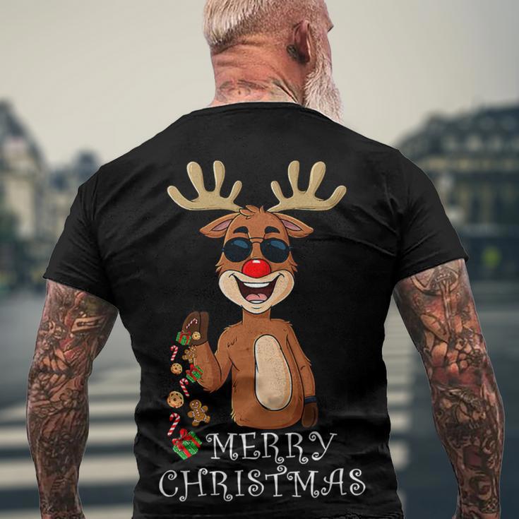 Merry Christmas Reindeer Funny Family 884 Shirt Men's Crewneck Short Sleeve Back Print T-shirt Gifts for Old Men