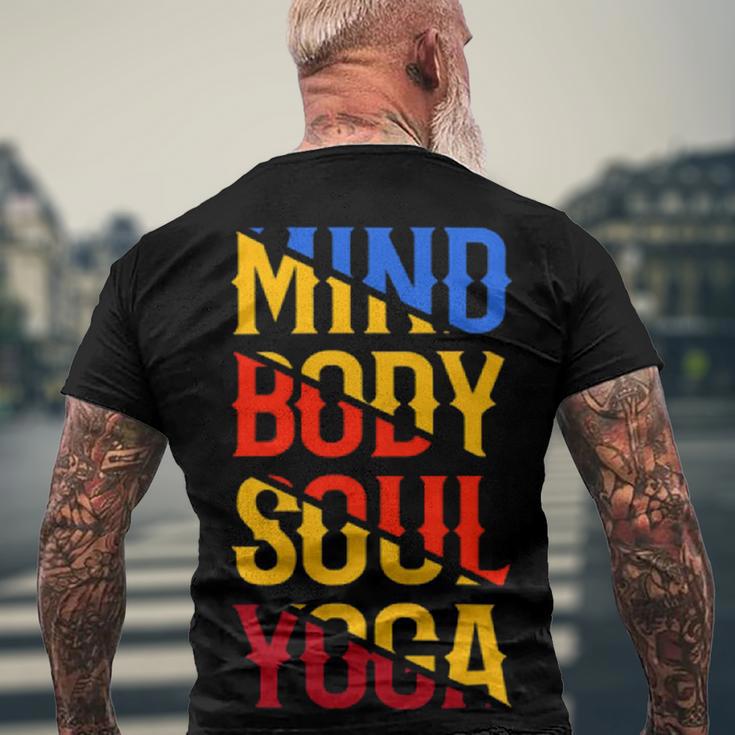 Mind Body Soul Yoga 114 Trending Shirt Men's Crewneck Short Sleeve Back Print T-shirt Gifts for Old Men