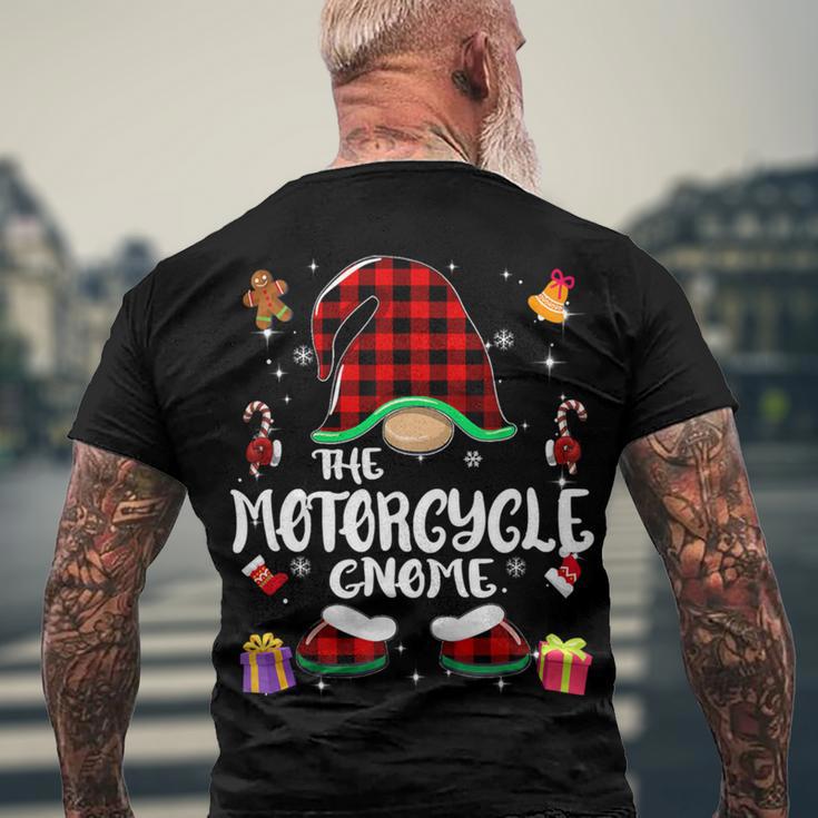 Motorcycle Gnome Buffalo Plaid Red 460 Shirt Men's Crewneck Short Sleeve Back Print T-shirt Gifts for Old Men