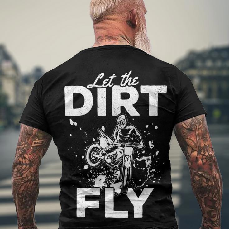 Motorcycle Let The Dirt Fly Dirtbike 494 Shirt Men's Crewneck Short Sleeve Back Print T-shirt Gifts for Old Men