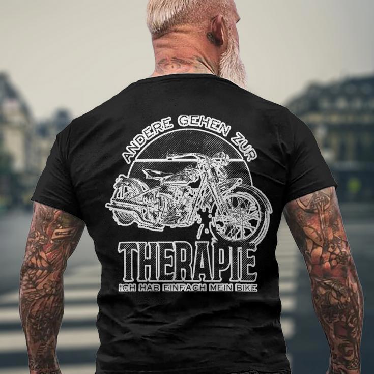 Motorcycles Therapy Ich Hab Einfach 462 Shirt Men's Crewneck Short Sleeve Back Print T-shirt Gifts for Old Men