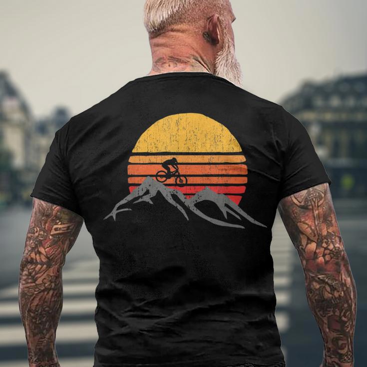 Mountain Bike Vintage Sunset Design Graphic 235 Trending Shirt Men's Crewneck Short Sleeve Back Print T-shirt Gifts for Old Men