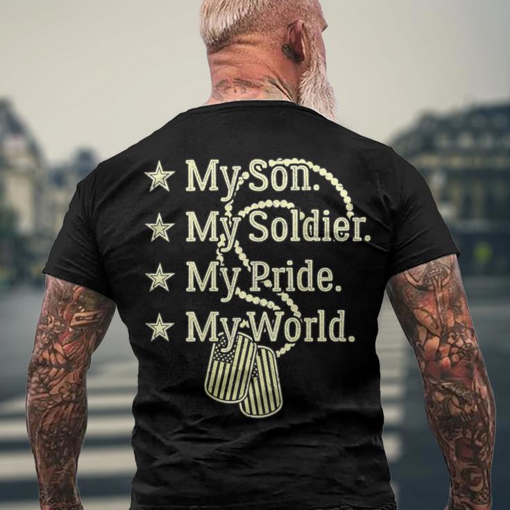 My Son Is A Soldier Hero Proud 712 Shirt Men's Crewneck Short Sleeve Back Print T-shirt Gifts for Old Men