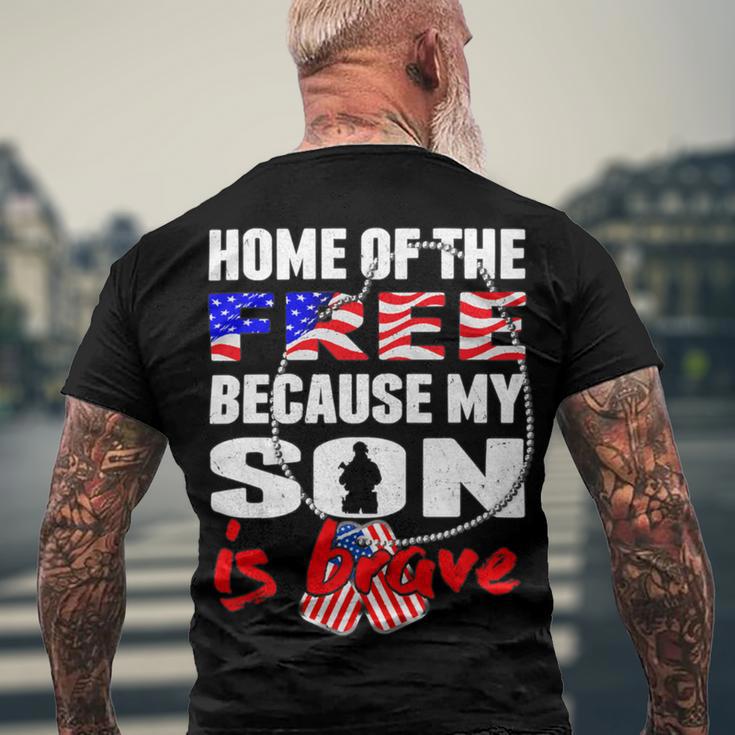 My Son Is Brave Home Of The Free Proud 716 Shirt Men's Crewneck Short Sleeve Back Print T-shirt Gifts for Old Men