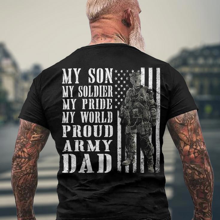 My Son Is Soldier Proud Military Dad 709 Shirt Men's Crewneck Short Sleeve Back Print T-shirt Gifts for Old Men