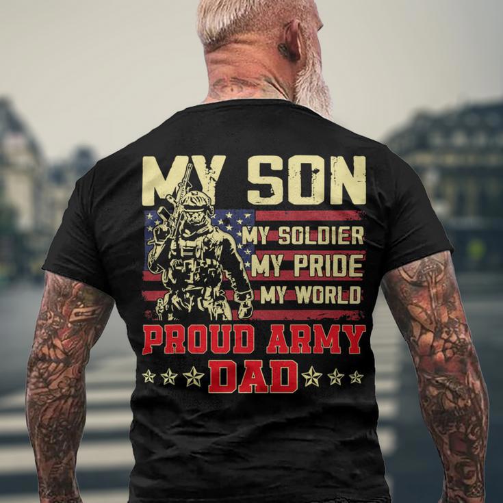 My Son Is Soldier Proud Military Dad 710 Shirt Men's Crewneck Short Sleeve Back Print T-shirt Gifts for Old Men