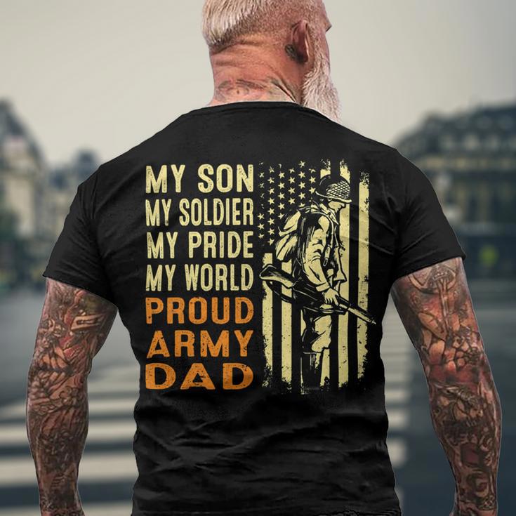 My Son Is Soldier Proud Military Dad 715 Shirt Men's Crewneck Short Sleeve Back Print T-shirt Gifts for Old Men