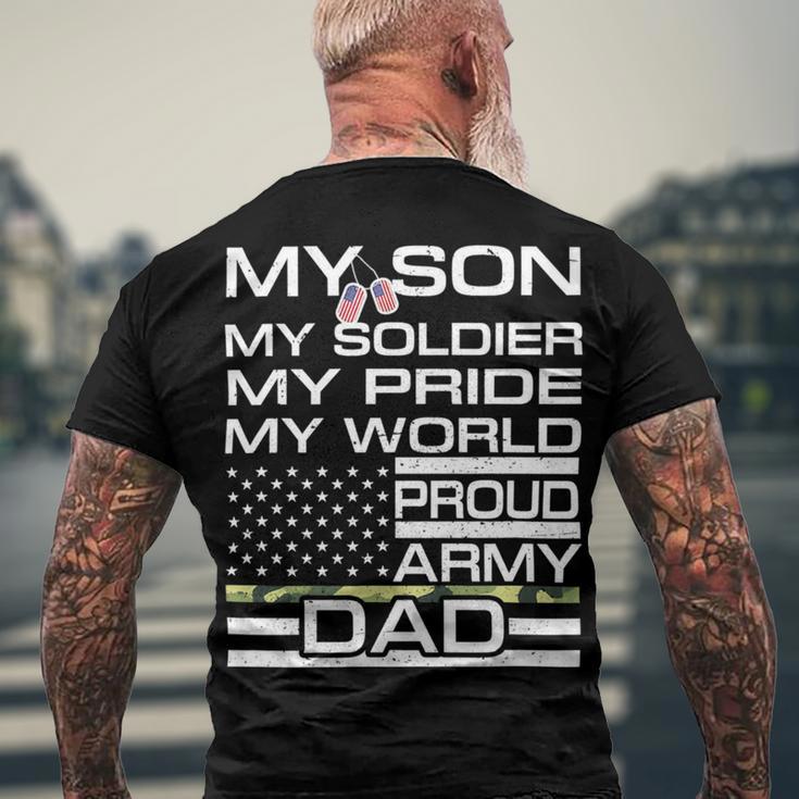 My Son My Soldier Hero Proud Army Dad 702 Shirt Men's Crewneck Short Sleeve Back Print T-shirt Gifts for Old Men