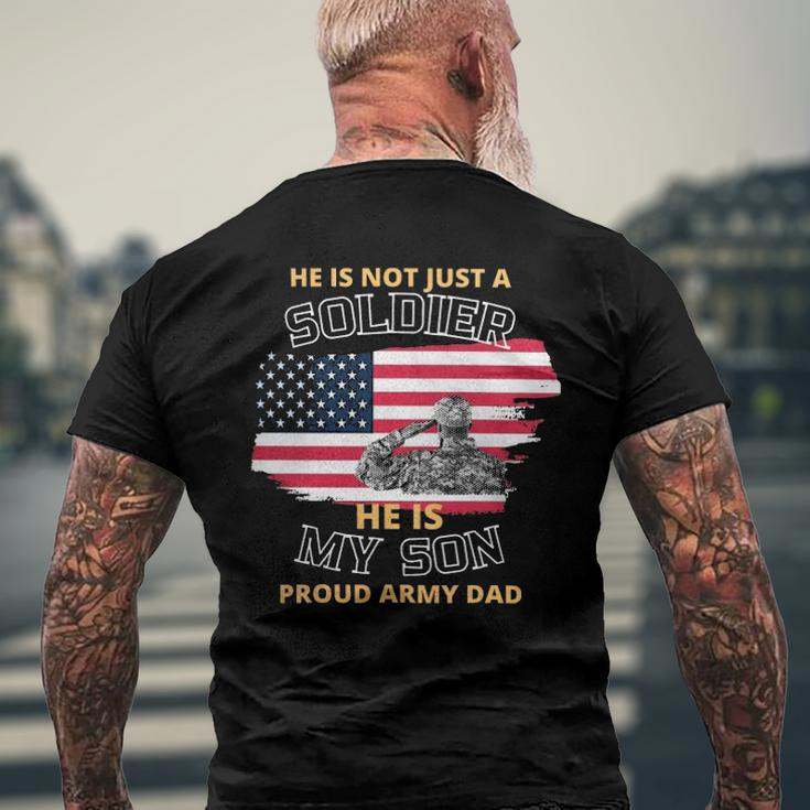He Is Not Just A Soldier He Is My Son Men's Back Print T-shirt Gifts for Old Men