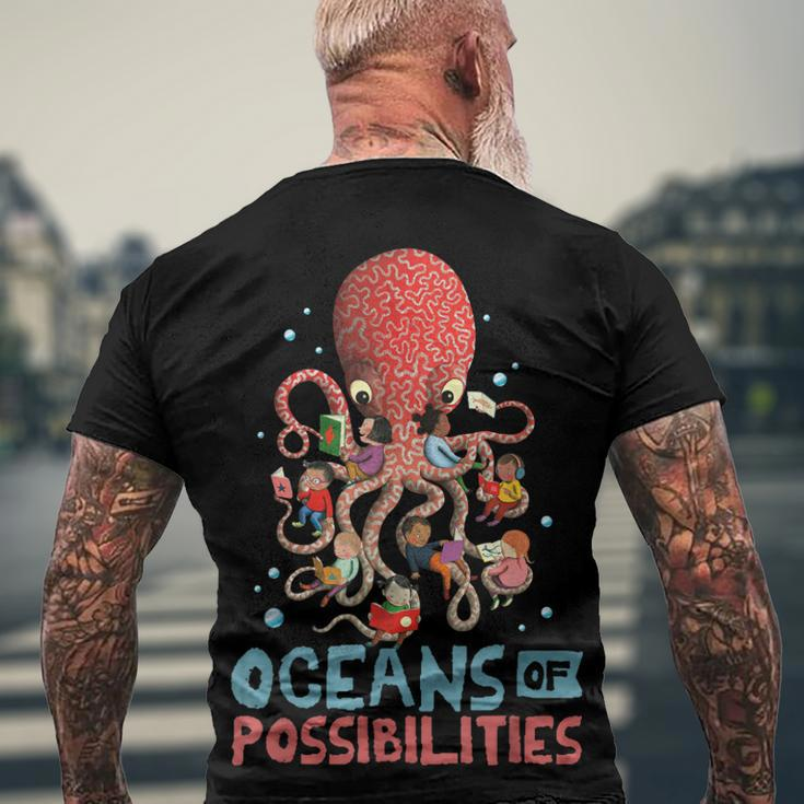 Oceans Of Possibilities Summer Reading 2022 Octopus Men's Back Print T-shirt Gifts for Old Men