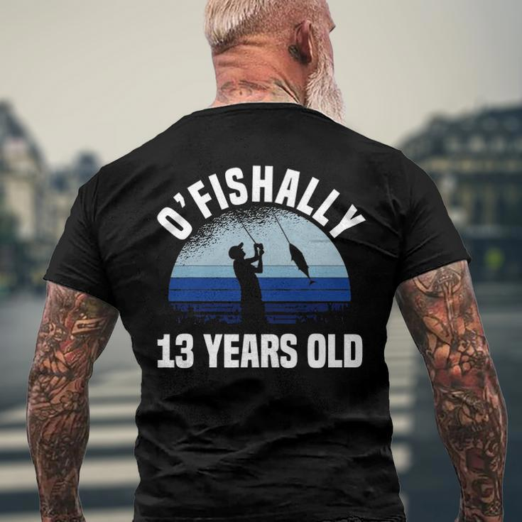 Ofishally 13 Years Old Fisherman 13Th Birthday Fishing Men's Back Print T-shirt Gifts for Old Men