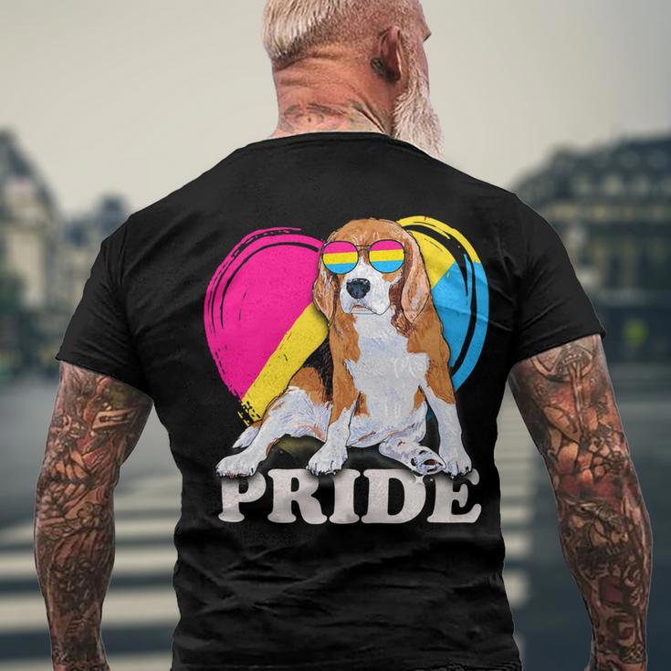 Pansexual Beagle Rainbow Heart Pride Lgbt Dog Lover 56 Beagle Dog Men's T-shirt Back Print Gifts for Old Men