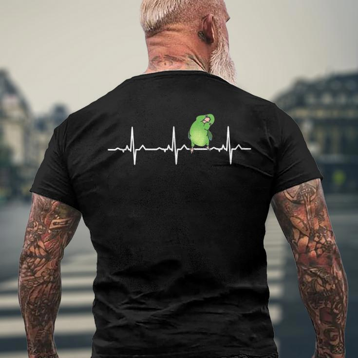 Parrot Ekg Green Parrotlet Heartbeat Bird Pulse Line Birb Men's Back Print T-shirt Gifts for Old Men