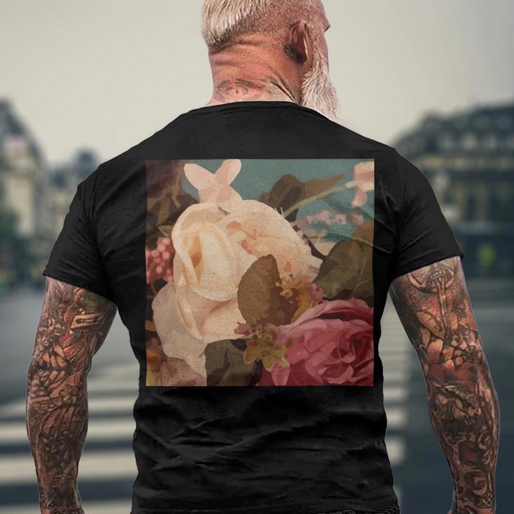 Pastel Roses Scandinavian Art Modern Art Minimalistic Blush Pink Men's Crewneck Short Sleeve Back Print T-shirt Gifts for Old Men