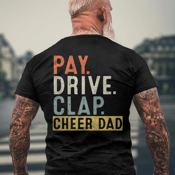 Mens Pay Drive Clap Cheer Dad Cheerleading Father Day Cheerleader Men's Back Print T-shirt Gifts for Old Men