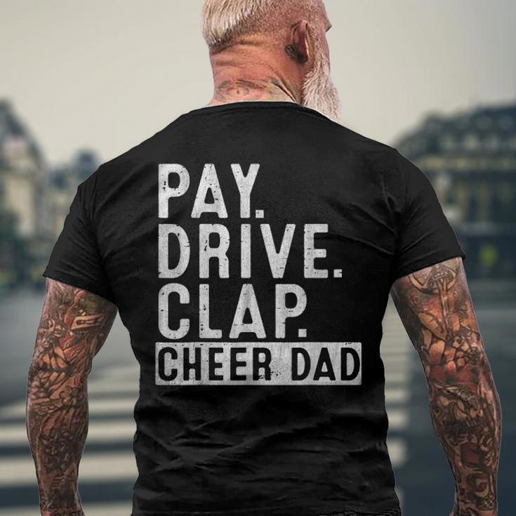 Mens Pay Drive Clap Cheer Dad Cheerleading Fathers Day Cheerleader Men's Back Print T-shirt Gifts for Old Men