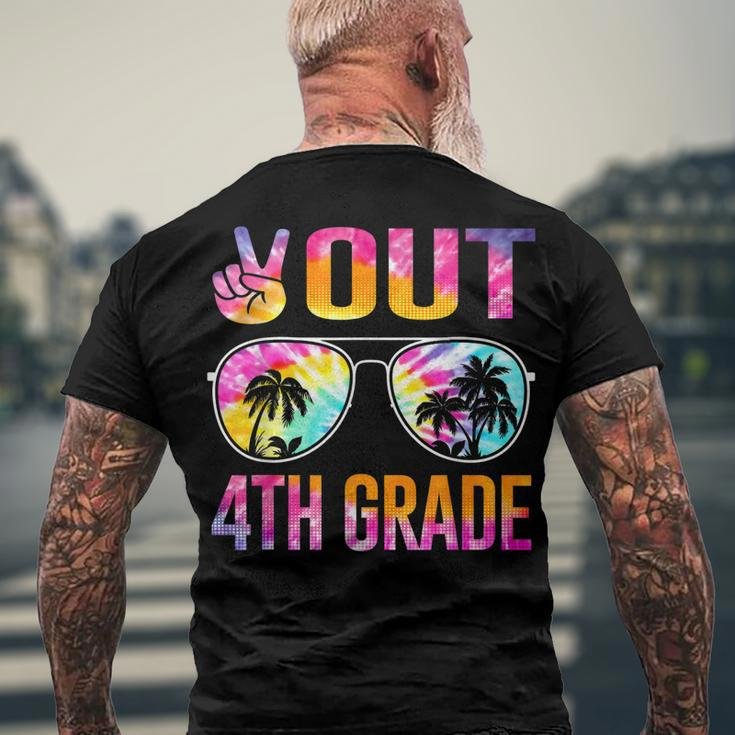 Peace Out 4Th Grade Tie Dye Graduation Last Day Of School Men's Back Print T-shirt Gifts for Old Men