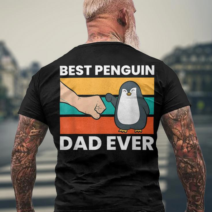 Penguin Best Penguin Dad Ever Men's T-shirt Back Print Gifts for Old Men