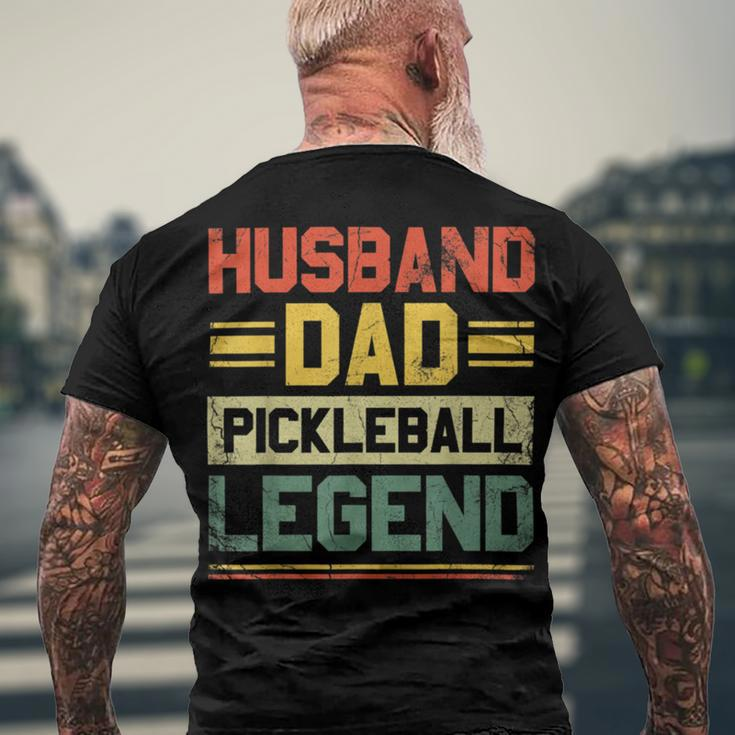 Pickleball Husband Dad Legend Men's Crewneck Short Sleeve Back Print T-shirt Gifts for Old Men