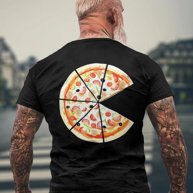 Pizza Pie And Slice Dad And Son Matching Pizza Father’S Day Men's Crewneck Short Sleeve Back Print T-shirt Gifts for Old Men
