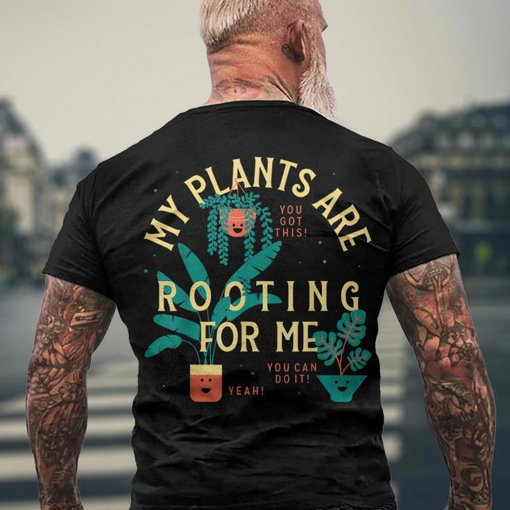 My Plants Are Rooting For Me Plant Men's Back Print T-shirt Gifts for Old Men