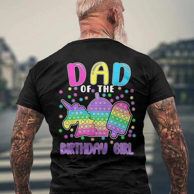 Lets Pop It Dad Of The Birthday Girl Pop It Men's Back Print T-shirt Gifts for Old Men