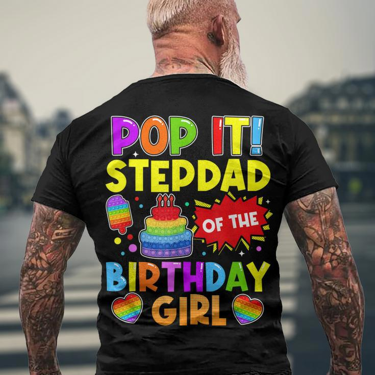 Pop It Stepdad Of The Birthday Girl Fidget Kids Family Men's T-shirt Back Print Gifts for Old Men