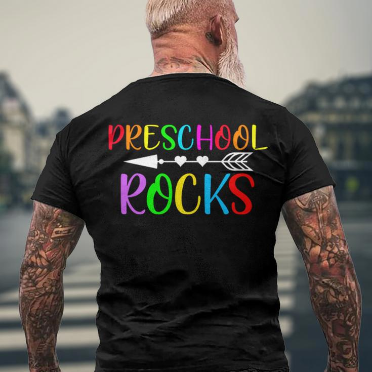 Preschool Rocks Men's Crewneck Short Sleeve Back Print T-shirt Gifts for Old Men
