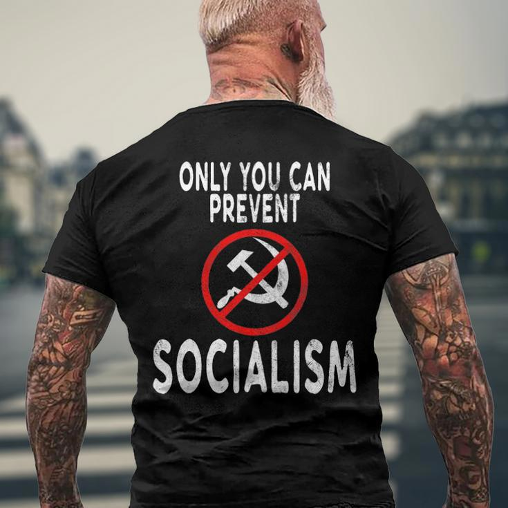 Only You Can Prevent Socialism Trump Supporters Men's Back Print T-shirt Gifts for Old Men